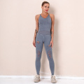 Ladies Gym Wear Sets Summer Outfit Ripped Legging Tank Top And Leggings Gym Two Piece Legging Set For Women